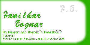 hamilkar bognar business card